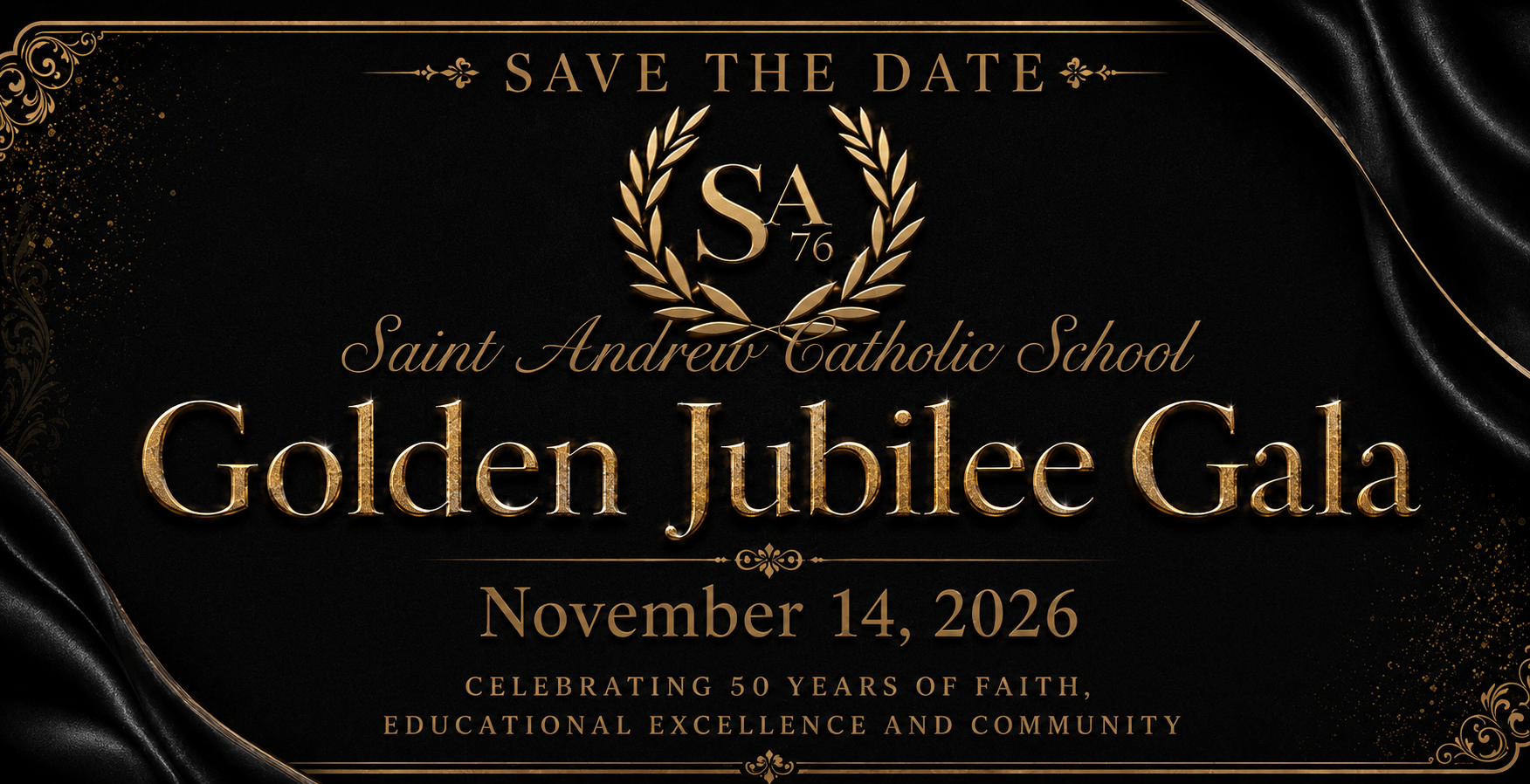 Saint Andrew Catholic School Golden Jubilee Gala - Save the Date November 14, 2026